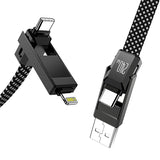 Blitzwolf BW-HDC7 4-i-1 USB+C+Lightning kabel 240W 1,2m (sort)
