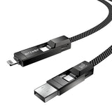 Blitzwolf BW-HDC7 4-i-1 USB+C+Lightning kabel 240W 1,2m (sort)