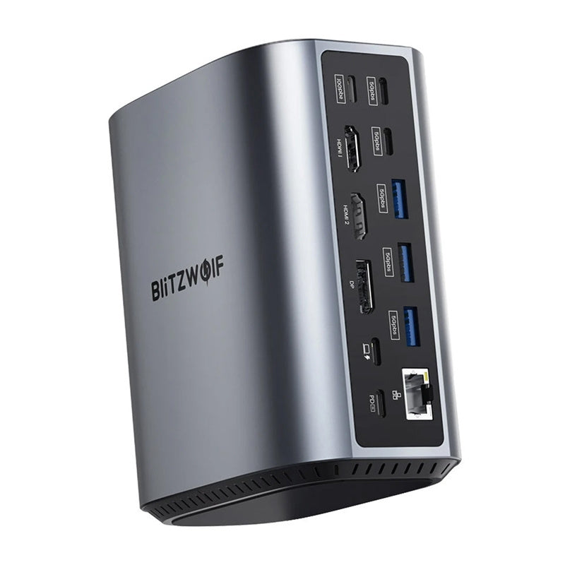 Blitzwolf BW-TH15 17in1 Docking Station 2xHD+DP+4xC+3xUSB 3.0+USB 3.1+C 3.2+C PD+RJ45+micro SD+SD+3.5mm Audio