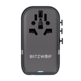 Blitzwolf BW-TA2 5-i-1 Travel Adapter 2xUSB PD + 2xC QC + C GaN 100W