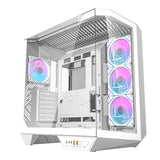 Darkflash DY470 computercase (hvid) + 4 fans + GPU-brakette