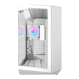 Darkflash DY470 computercase (hvid) + 4 fans + GPU-brakette
