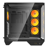 Darkflash DY470 computercase (sort) + 4 fans + GPU-brakette