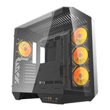 Darkflash DY470 computercase (sort) + 4 fans + GPU-brakette