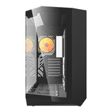 Darkflash DY470 computercase (sort) + 4 fans + GPU-brakette