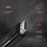 Axagon RVC-DPC videokabel adapter 1,8 m USB Type-C DisplayPort Sort