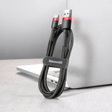 Baseus Cafule Cable durable nylon cable USB / USB-C QC3.0 2A 3M black-red (CATKLF-U91)