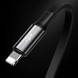 Baseus Golden Loop 3in1 forlænget kabel USB - micro USB / Lightning / USB-C 3.5A 35cm - 120cm sort (CAMLT-JH01)