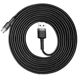 Baseus Cafule Cable holdbar nylon kabel USB / micro USB 2A 3M sort-grå (CAMKLF-HG1)