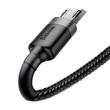 Baseus Cafule Cable holdbar nylon kabel USB / micro USB 2A 3M sort-grå (CAMKLF-HG1)