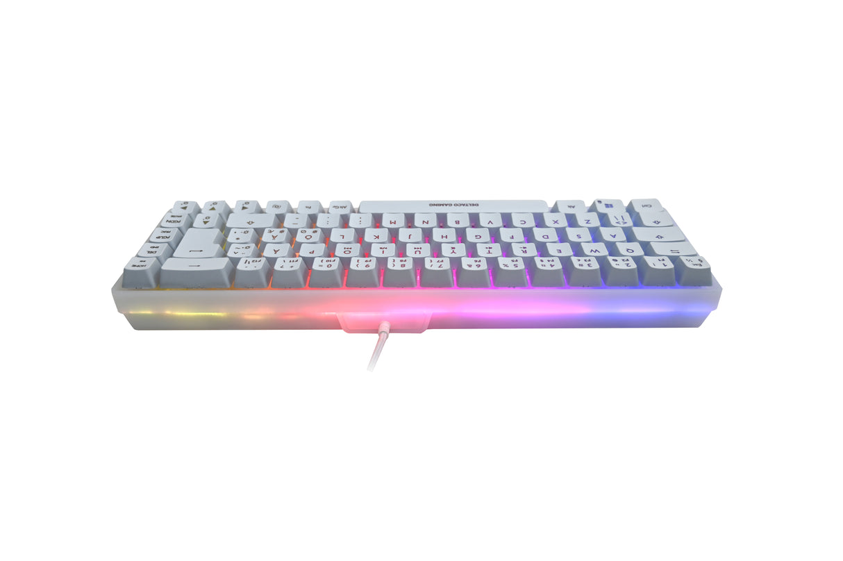 Deltaco Gaming WK70 60% keyboard, semi transparent case whit