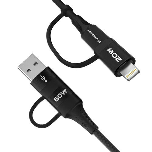 Wozinsky WNBAA USB-kabel 1 m 2 x USB A USB C/Lightning Sort