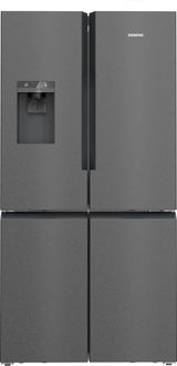 Siemens iQ500 KF96DAXEA side-by-side køle-fryseskab Fritstående 574 L Sort, Rustfrit stål