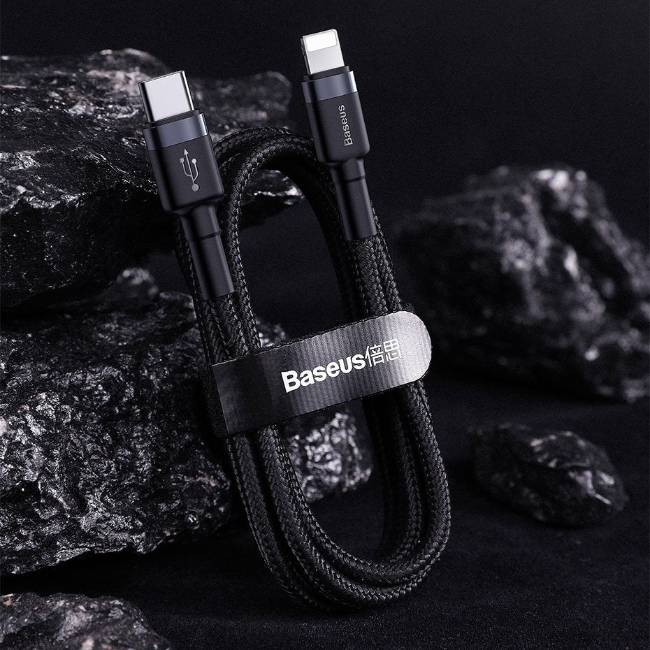 Baseus CATLKLF-G1 Lightning - USB-C PD QC cable 18W 480Mb/s 1m - black and gray