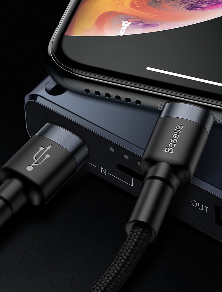 Baseus CATLKLF-G1 Lightning - USB-C PD QC cable 18W 480Mb/s 1m - black and gray