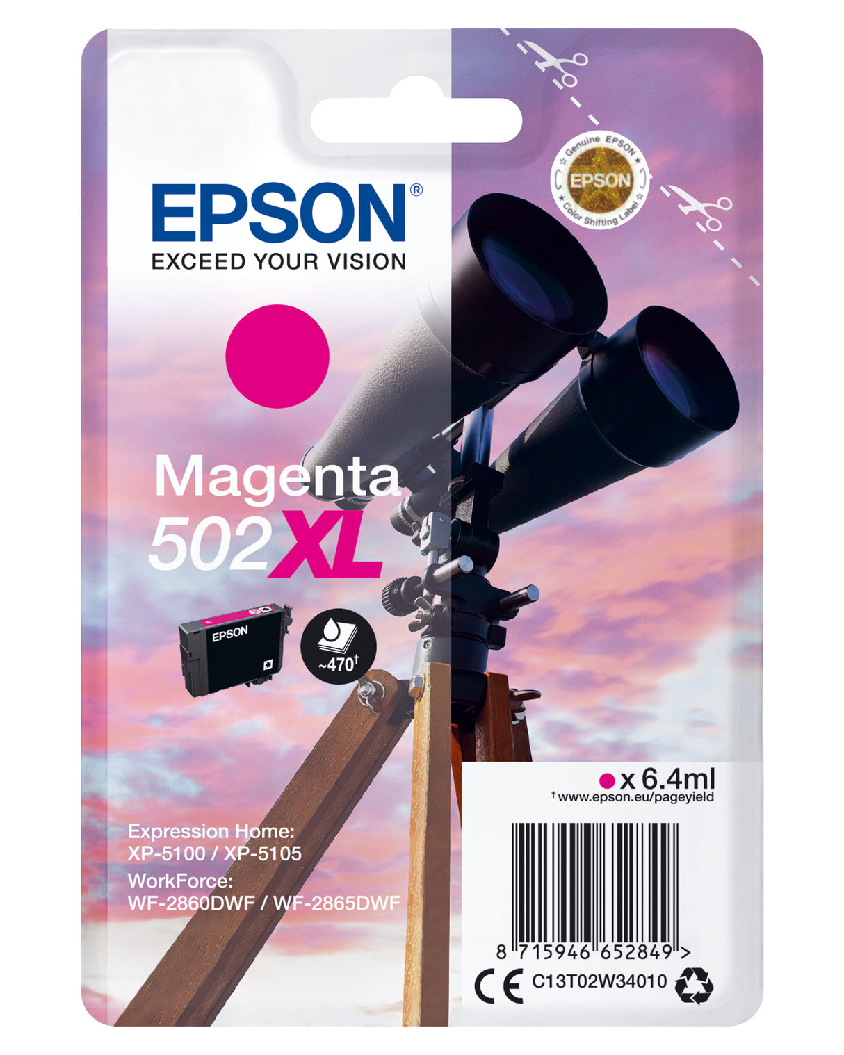 Epson 502XL blækpatron 1 stk Original Højt (XL) udbytte Magenta