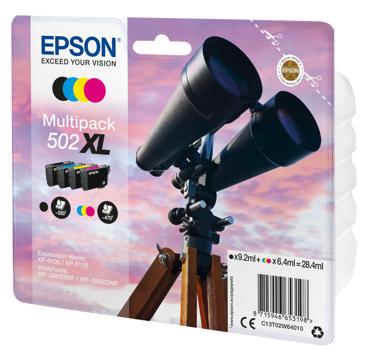 Epson 502XL blækpatron 1 stk Original Højt (XL) udbytte Sort, Blå, Magenta, Gul