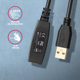 Axagon ADR-215 USB 2.0 A-M -> A-F active extension/repeater cable 15m - Kabel - Digital/Daten USB-kabel USB A 0,48 Gbit/sek. Sort