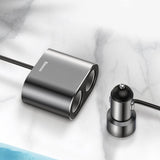 Baseus CRDYQ-01 splitter 2x cigarettelægger stikkontakt 80W 2x USB-A 3.1A - sort