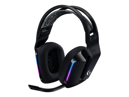 Logitech G G733 LIGHTSPEED Wireless RGB Gaming Headset Trådløs Headset Sort