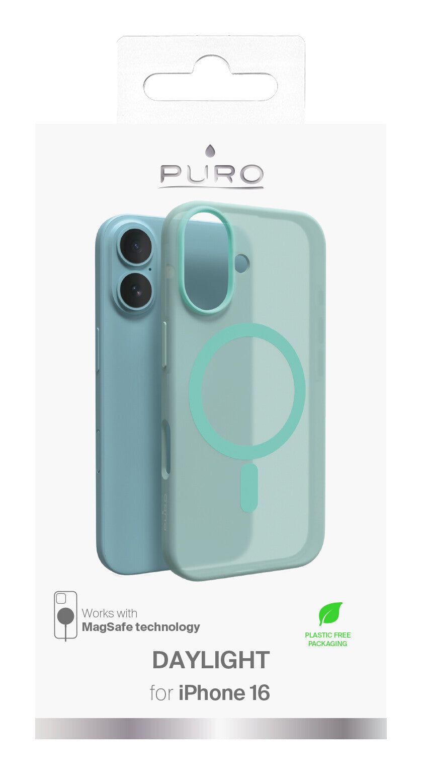 PURO Daylight mobiltelefon etui 15,5 cm (6.1") Cover Mintfarve, Gennemsigtig