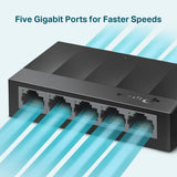 TP-Link LS1005G netværksswitch Ikke administreret Gigabit Ethernet (10/100/1000) Sort