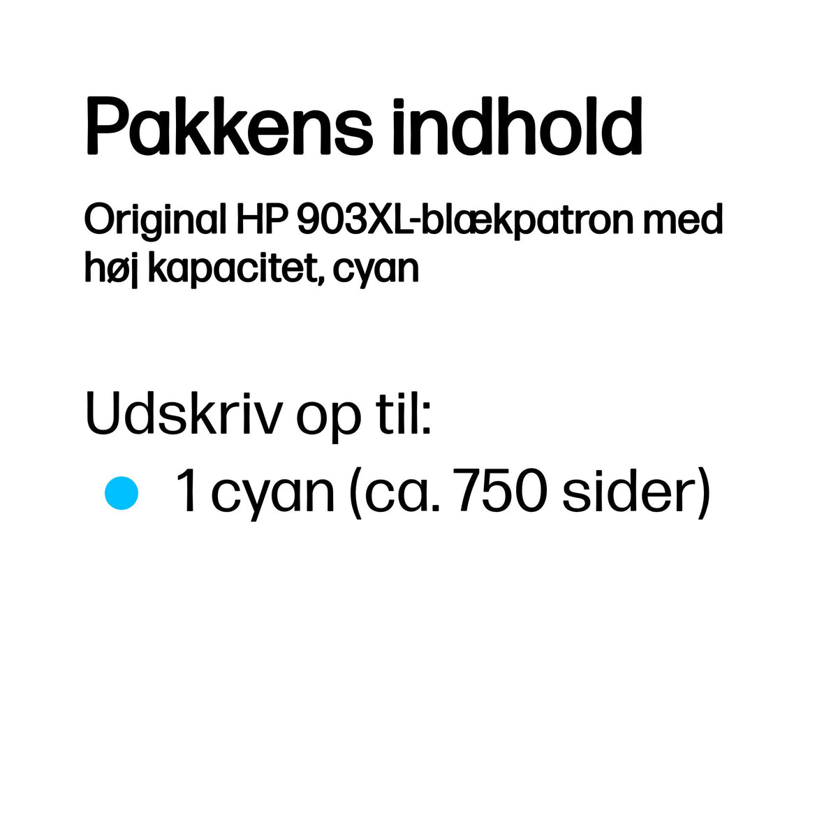HP 903XL Cyan 750 sider Blæk T6M03AE