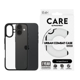 PanzerGlass CARE™ by ® Urban Combat Case Transparent m. Sort Ramme iPhone 16