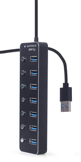 Gembird UHB-U3P7P-01 interface hub USB 3.2 Gen 1 (3.1 Gen 1) Type-A 5000 Mbit/s Sort