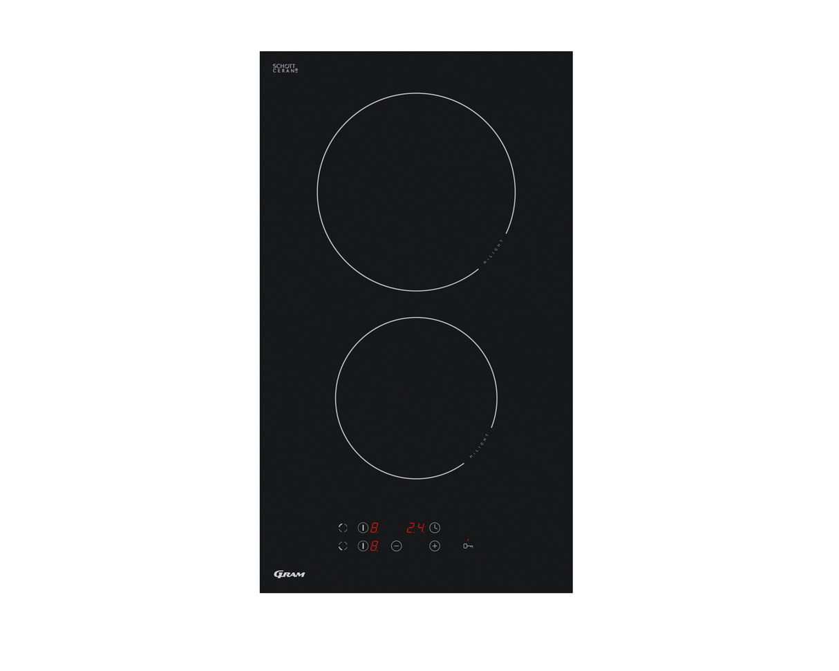 Gram KK 3400-91 T kogeplade Sort Indbygget Keramisk 2 zone(s)