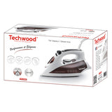 Techwood TFV-2408C strygejern Tør & dampstrygejern Keramisk strygesål 2400 W Brun, Hvid