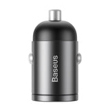 Baseus Tiny Star mini smart USB biloplader 30W Quick Charge 3.0 grå (VCHX-A0G)