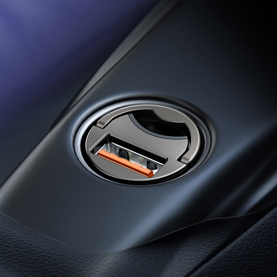 Baseus Tiny Star mini smart USB biloplader 30W Quick Charge 3.0 grå (VCHX-A0G)