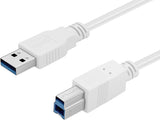 Sandberg 509-23 USB-kabel USB 3.2 Gen 1 (3.1 Gen 1) 1,8 m USB A USB B 5 Gbit/sek. Hvid