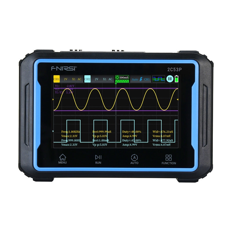 Portable 3-i-1 FNIRSI 2C53P 4,3" touchscreen oscilloskop