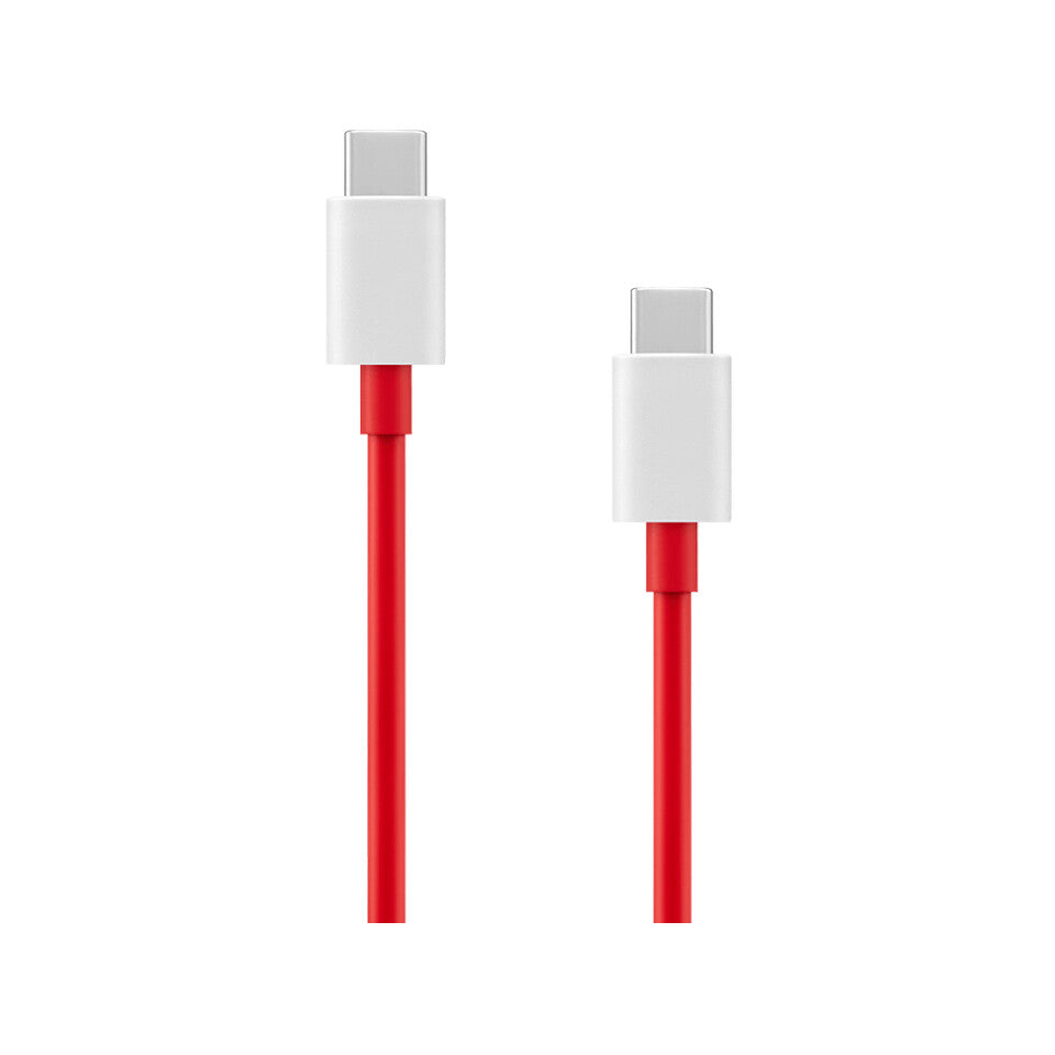 OnePlus 120W Dual Port SUPERVOOC Type-A + Type-C Adapter med USB-C kabel Hvid EU