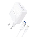 GaN Foneng EU50 oplader, 35W 2x USB-C til Type-C til Lightning (hvid)