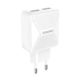GaN Foneng EU50 oplader, 35W 2x USB-C til Type-C til Lightning (hvid)