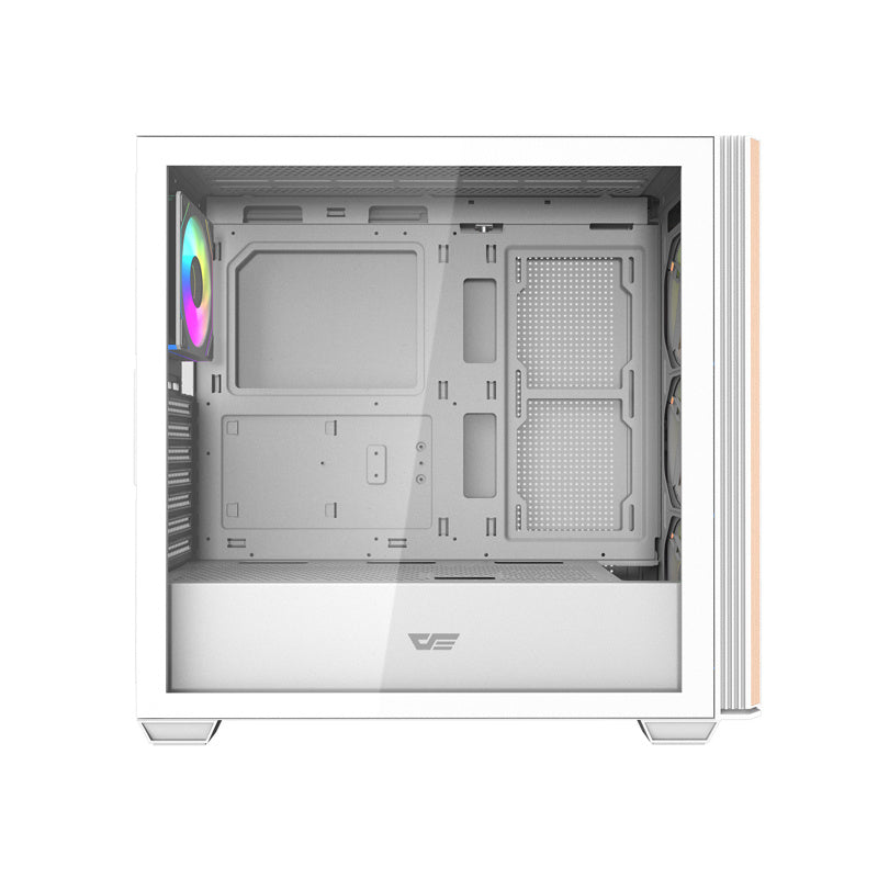 Darkflash DS900WS computerkasse (hvid) + 4 ARGB-ventilatorer