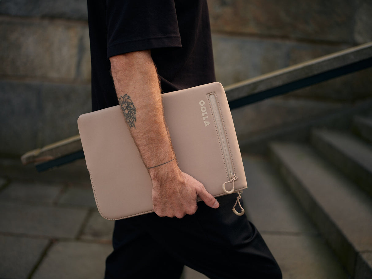 Golla 601663 taske og etui til laptop 35,6 cm (14") Cremefarvet
