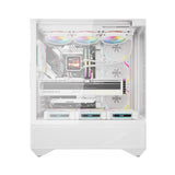 Darkflash DY460 computercase (hvid) + 4 ARGB-ventilatorer