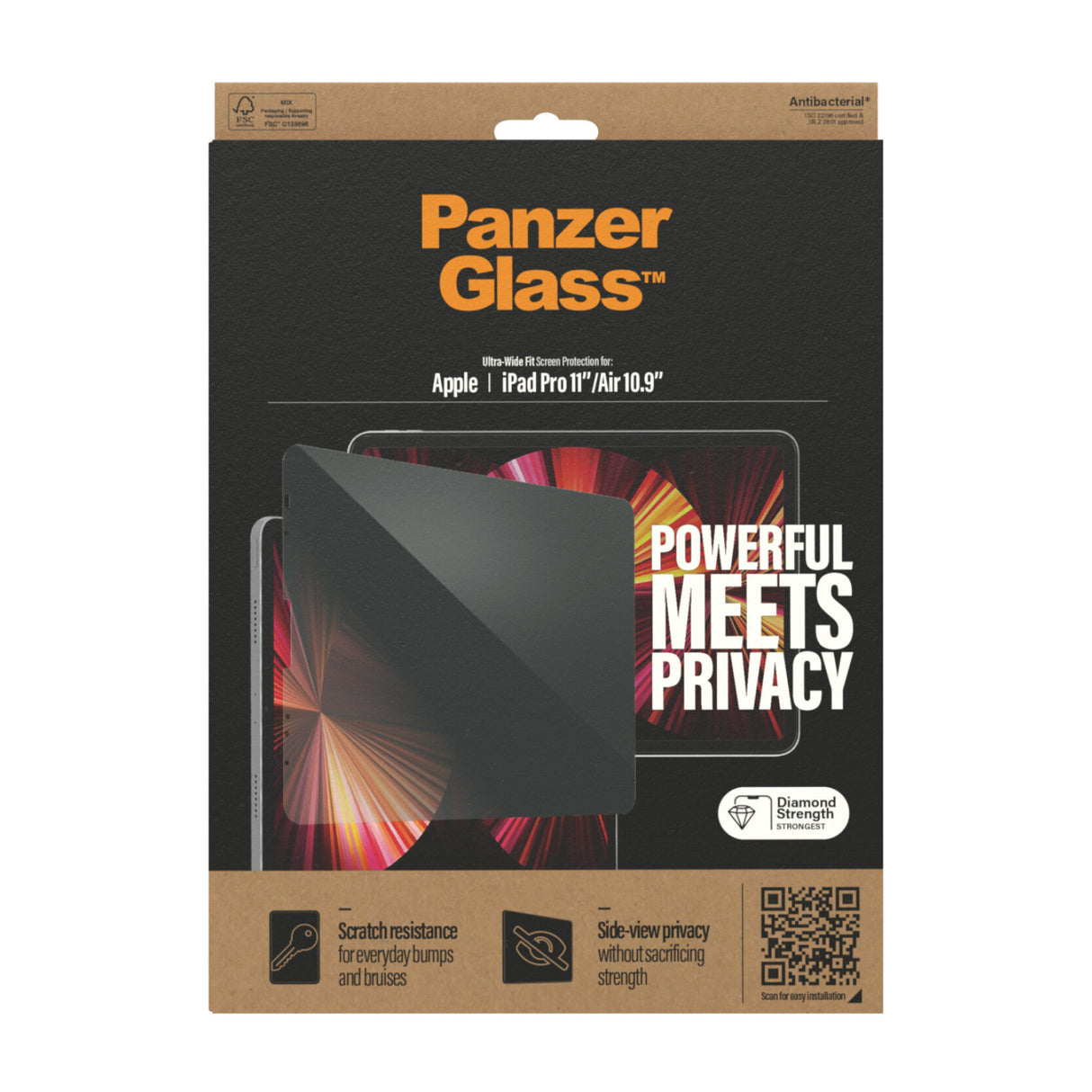 PanzerGlass ® Privacy Skærmbeskyttelse iPad Pro 11″ (2018, 2020-2022, 2024) | Air 10.9'' (2020, 2022)