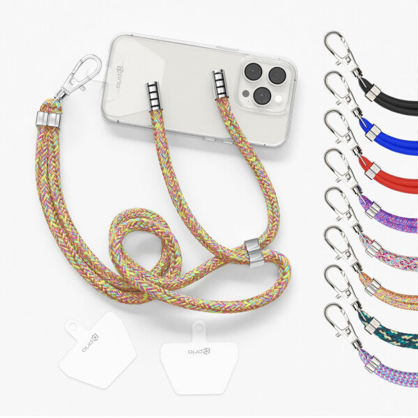 prio Universal Telefonsnor 0,7m regnbuefarvet mix