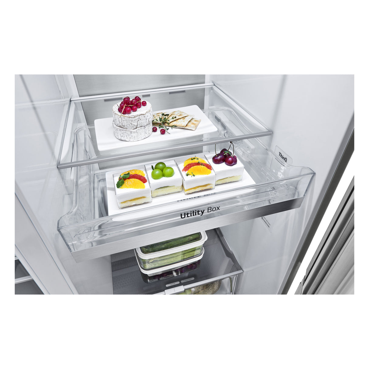 LG InstaView GSXV90BSAE side-by-side køle-fryseskab Fritstående 635 L Rustfrit stål