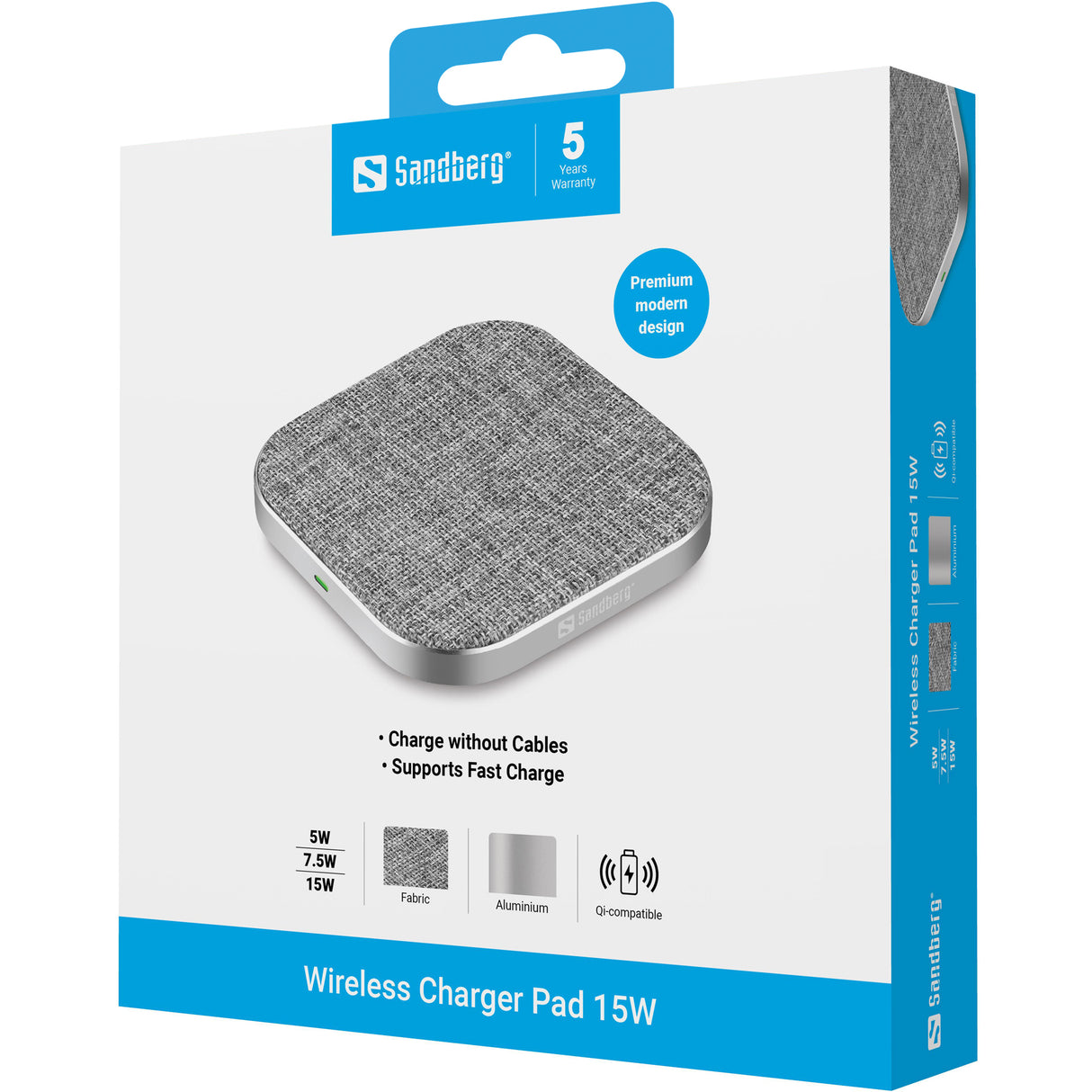 15W Wireless Charger Pad, Grey