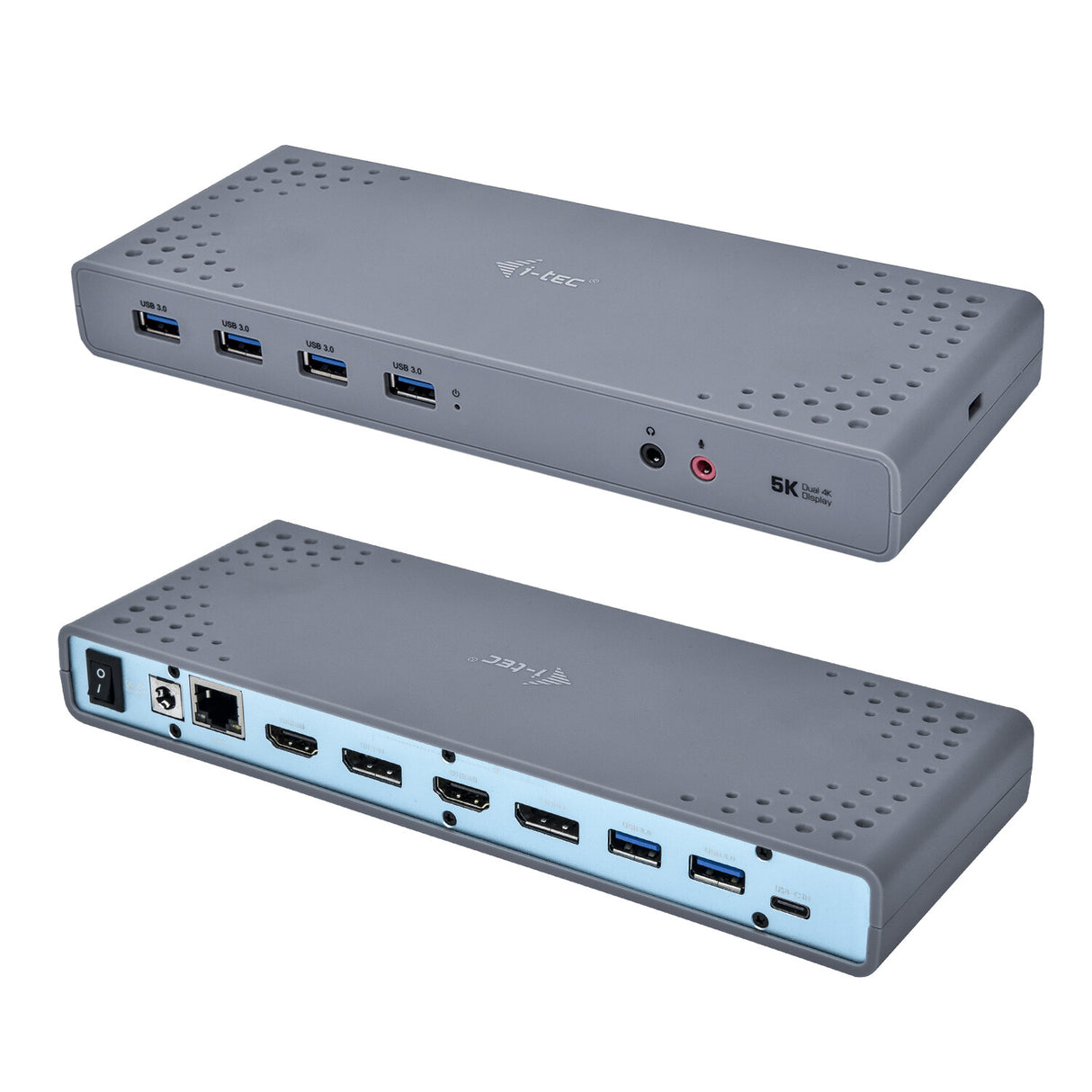 i-tec CADUAL4KDOCK dockingstation Ledningsført USB 3.2 Gen 1 (3.1 Gen 1) Type-C Sort, Turkis
