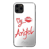 Kingxbar Angel spejlhus dekoreret med originale Swarovski krystaller iPhone 11 Pro Max gennemsigtig