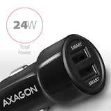 Axagon PWC-5V5 oplader til mobil enhed Mobiltelefon, Smartphone, Tablet, Universel Sort Cigartænder Hurtig opladning Automatisk