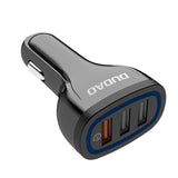 Dudao bil oplader hurtig opladning Quick Charge 3.0 QC3.0 2.4A 18W 3x USB hvid (R7S hvid)