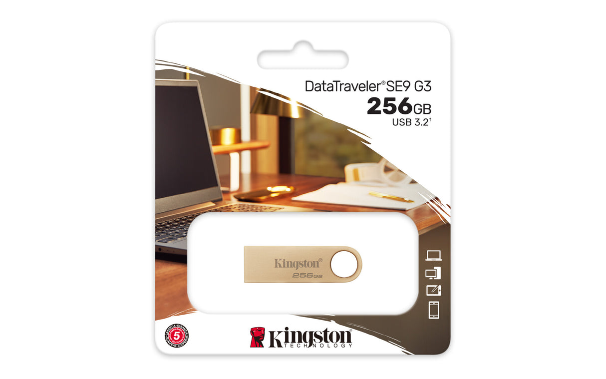 Kingston Technology DataTraveler 256 GB 220 MB/s Metal USB 3.2 Gen 1 SE9 G3